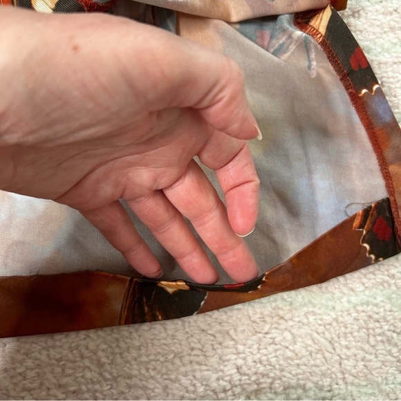 VNTG 70's Panhandle Slim Orange Blue Brown Butterfly Snap Front Shirt Size 14/36 - Picture 14 of 16